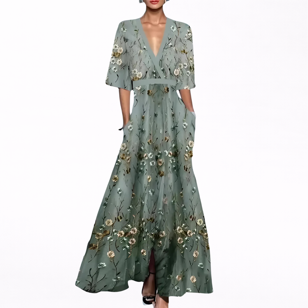 Edita | Elegantní dlouhé šaty s hlubokým výstřihem