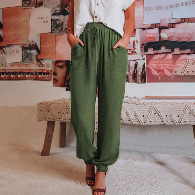 Luisa | Elegantní kalhoty se stahovací šňůrkou