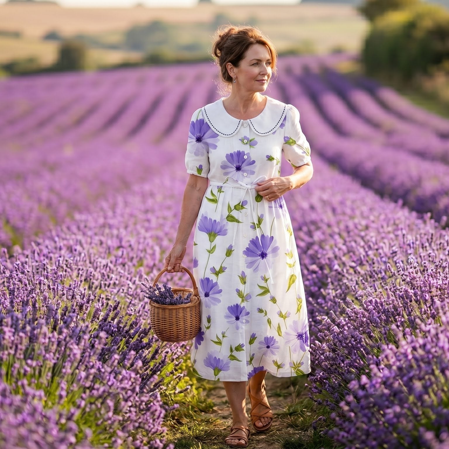 Anna | Květované šaty ve vintage stylu se stahovací šňůrkou