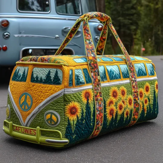 Prošívaná cestovní taška – Hippie slunečnice