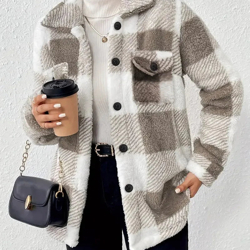Adéla | Elegantní pruhovaná fleecová bunda