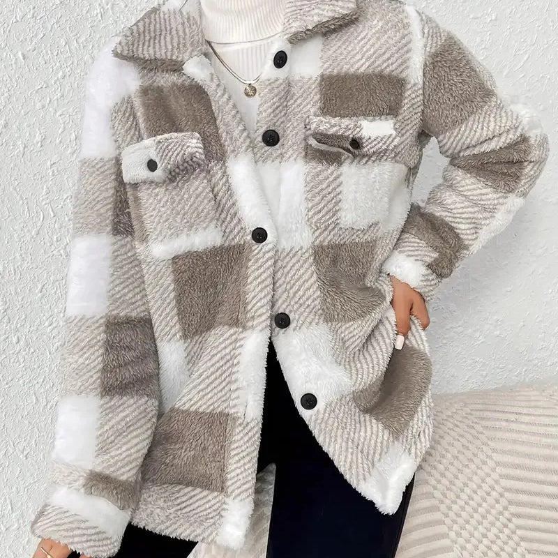 Adéla | Elegantní pruhovaná fleecová bunda
