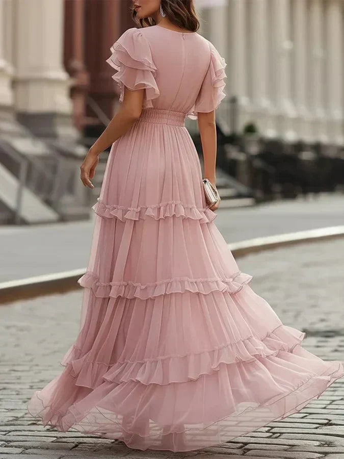Šarlota | Elegantní světle růžové dlouhé svatební šaty