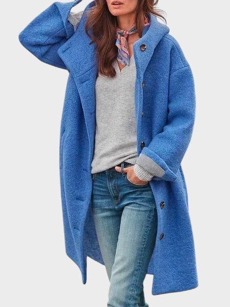 Alena | Bunda na knoflíky s kapucí