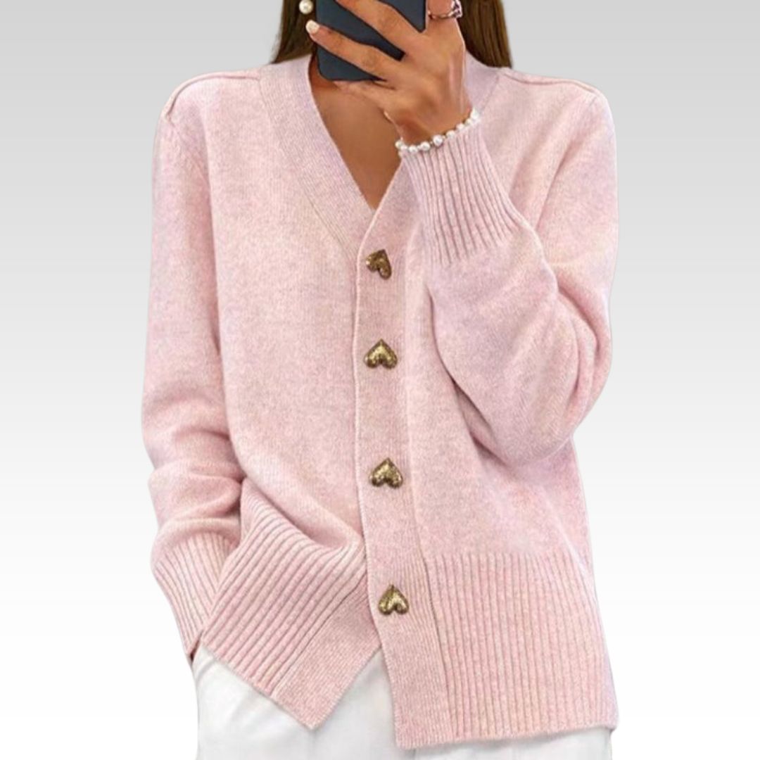 Adéla | Elegantní kardigan se srdíčkovými knoflíky