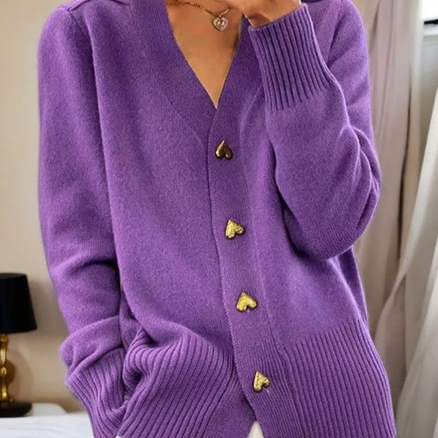 Adéla | Elegantní kardigan se srdíčkovými knoflíky