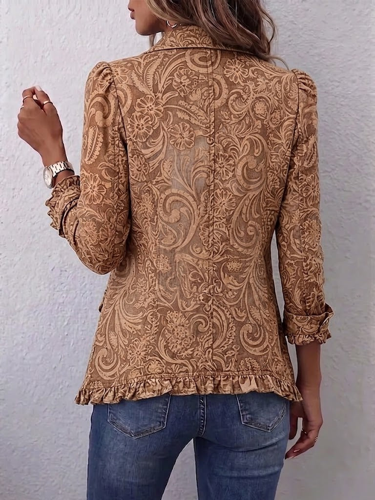 Tereza | Květovaná boho bunda ve vintage stylu s volány