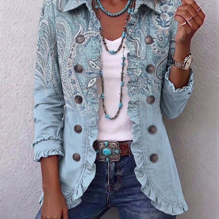Helena | Vintage bunda s paisley vzorem a volány