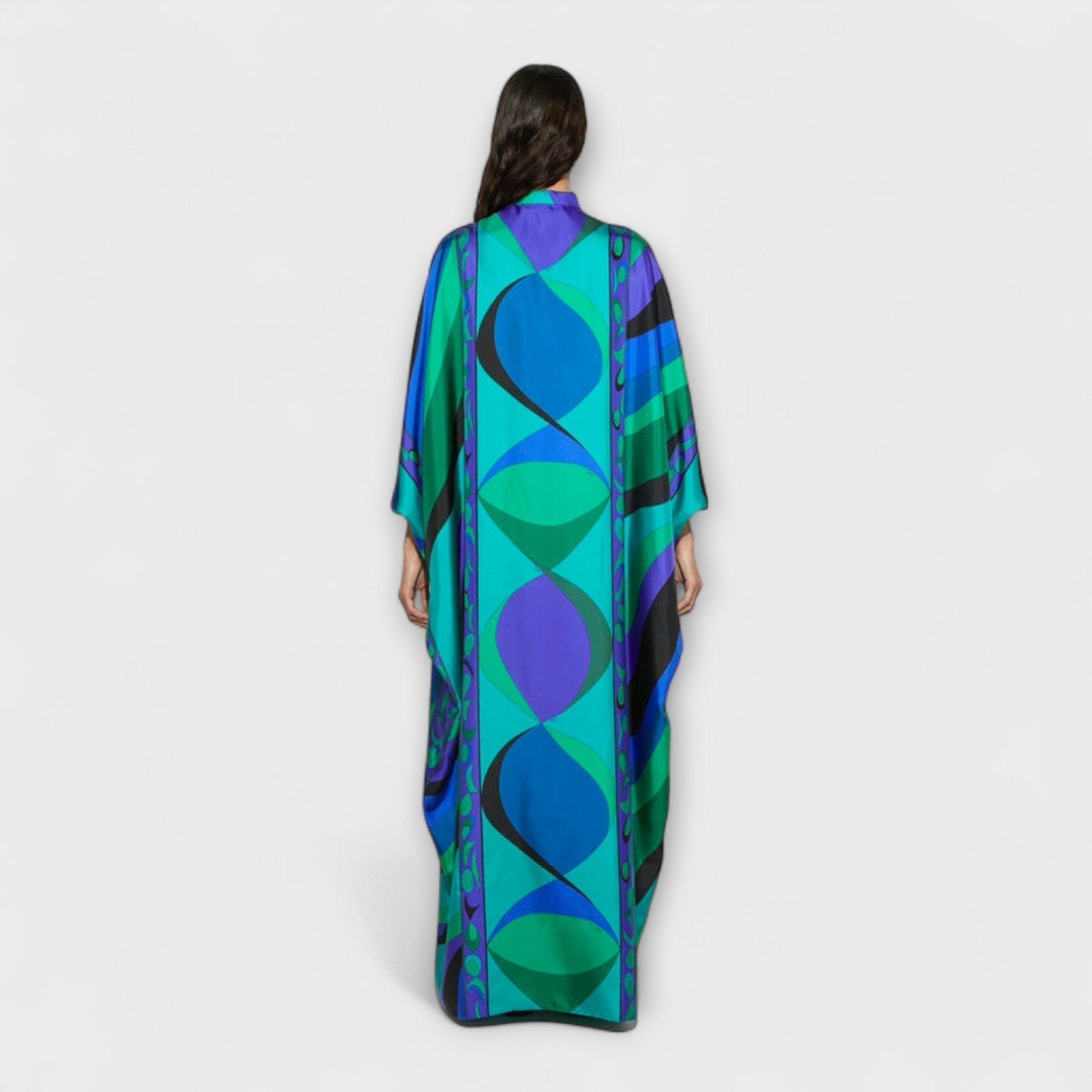 Žaneta | Výrazně barevný kaftan s psychedelickým vzorem