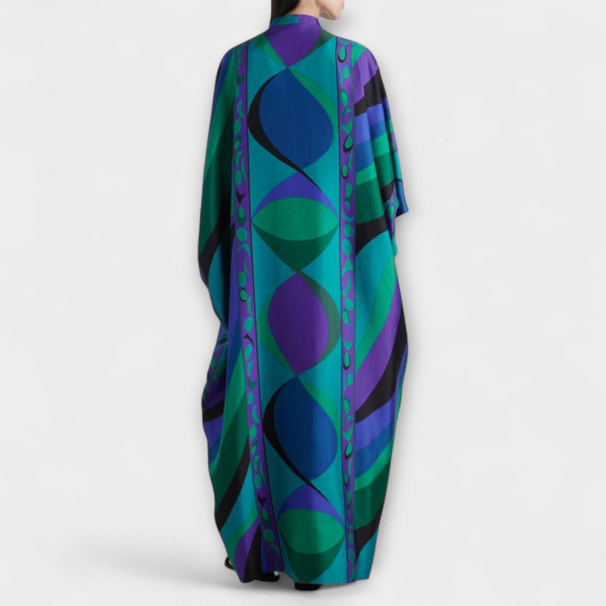 Žaneta | Výrazně barevný kaftan s psychedelickým vzorem