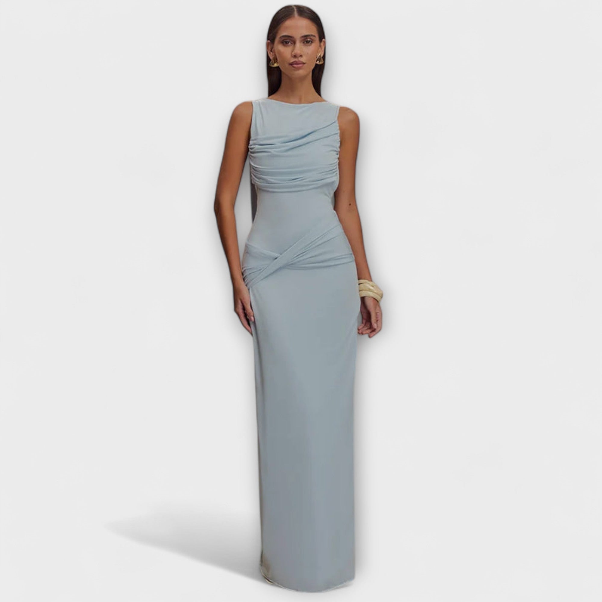Ilona | Elegantní dlouhé šaty s vysokým rozparkem