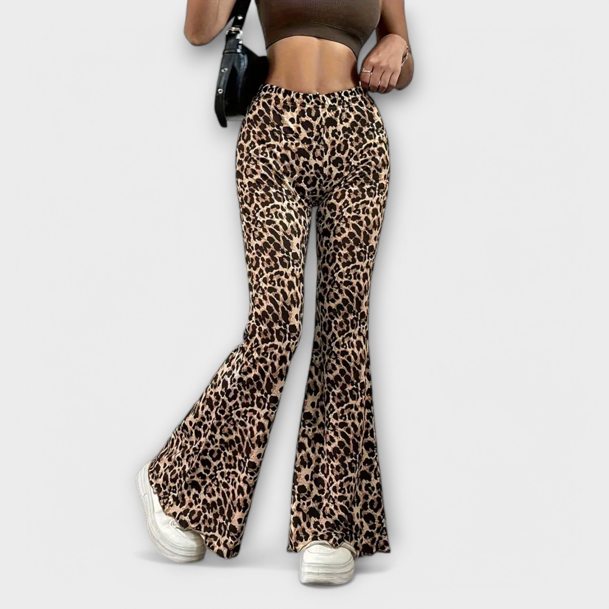 Ivona | Kalhoty bootcut s leopardím vzorem
