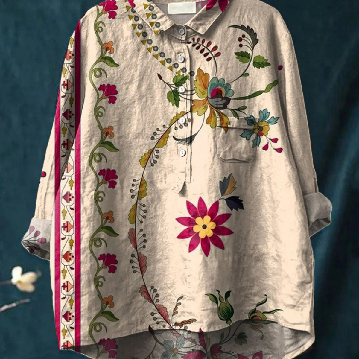 Uršula | Ležérní halenka s květinovým vzorem ve vintage stylu