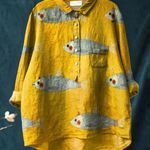 Zina | Tričko s rybím motivem ve vintage stylu