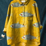Zina | Tričko s rybím motivem ve vintage stylu