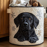 Černý labrador | Prošívaný koš na prádlo